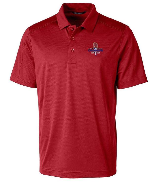 Cutter & Buck MLB Texas Rangers 2023 World Series Champions Prospect Textured Stretch Short Sleeve Polo Shirt Product Image