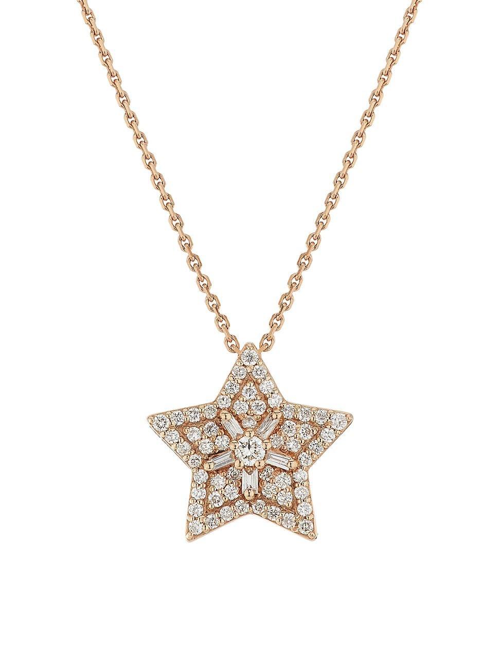 Womens Star Light Sirius 14K Rose Gold & 0.35 TCW Diamond Pendant Necklace Product Image