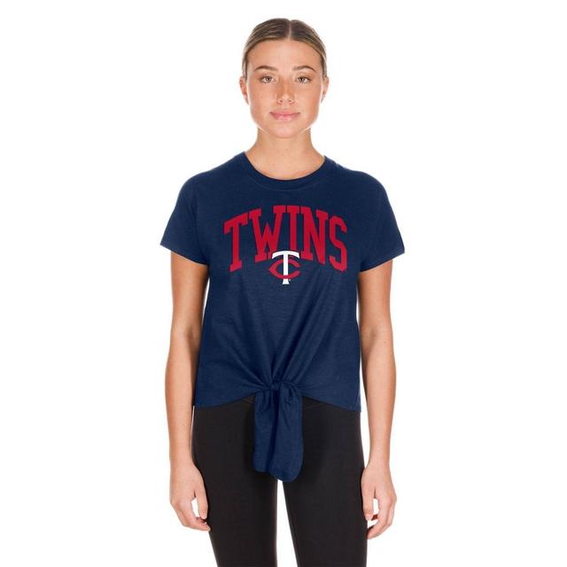 MLB Minnesota Twins Women's Front Knot T-Shirt - M Product Image