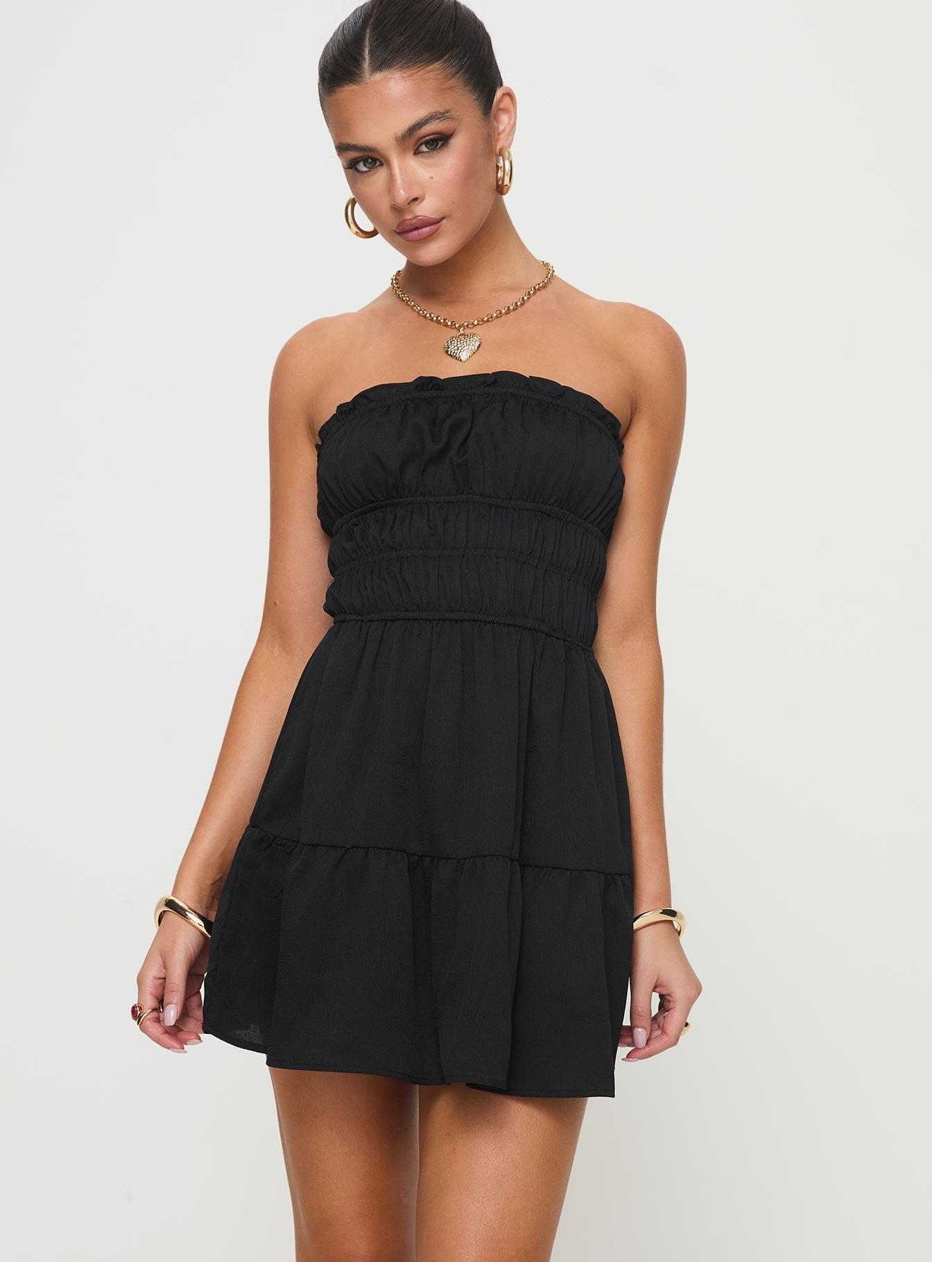 Joie Strapless Mini Dress Black Product Image