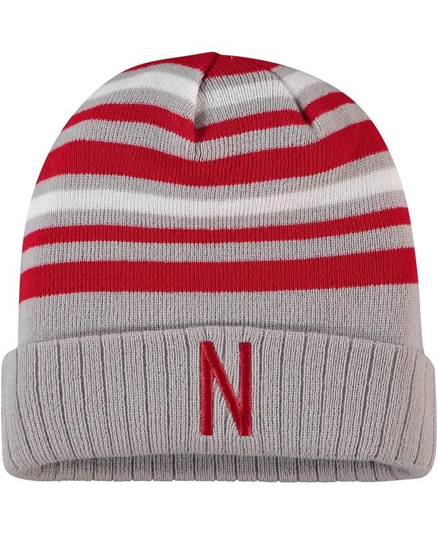 Mens Top of the World Gray and Scarlet Nebraska Huskers All Day Cuffed Knit Hat - Gray Product Image