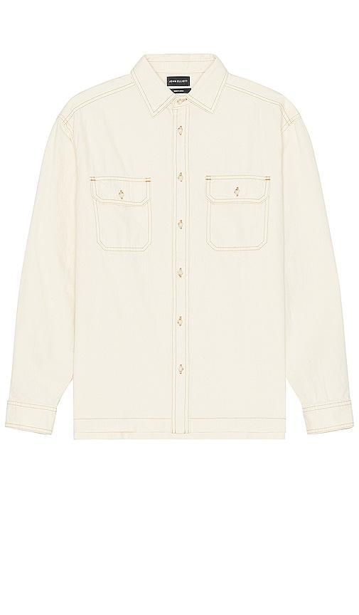 JOHN ELLIOTT Princeton Work Shirt Cream. (also in L). Product Image