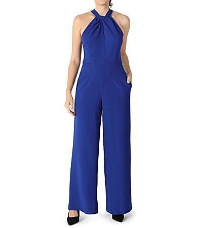 Julia Jordan Halter Twist Neck Sleeveless Pocketed Jumpsuit Product Image