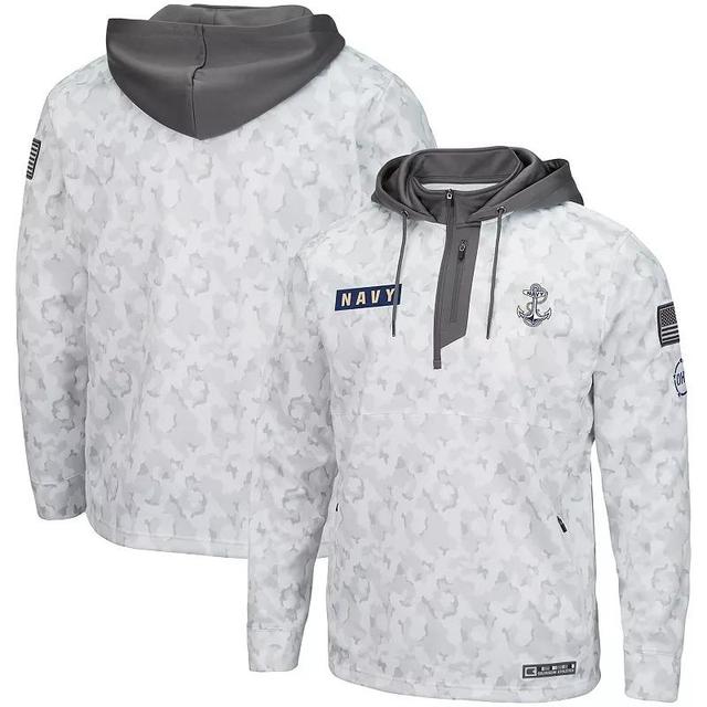 Mens Colosseum Arctic Camo Navy Midshipmen OHT Military Appreciation Quarter-Zip Hoodie Product Image