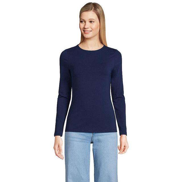 Lands End Plus Size Long Sleeve Lightweight Jersey Crew Neck Top Product Image