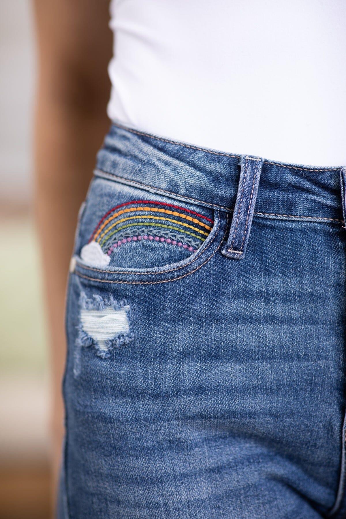 Judy Blue Rainbow Stitch Cropped Jeans Product Image