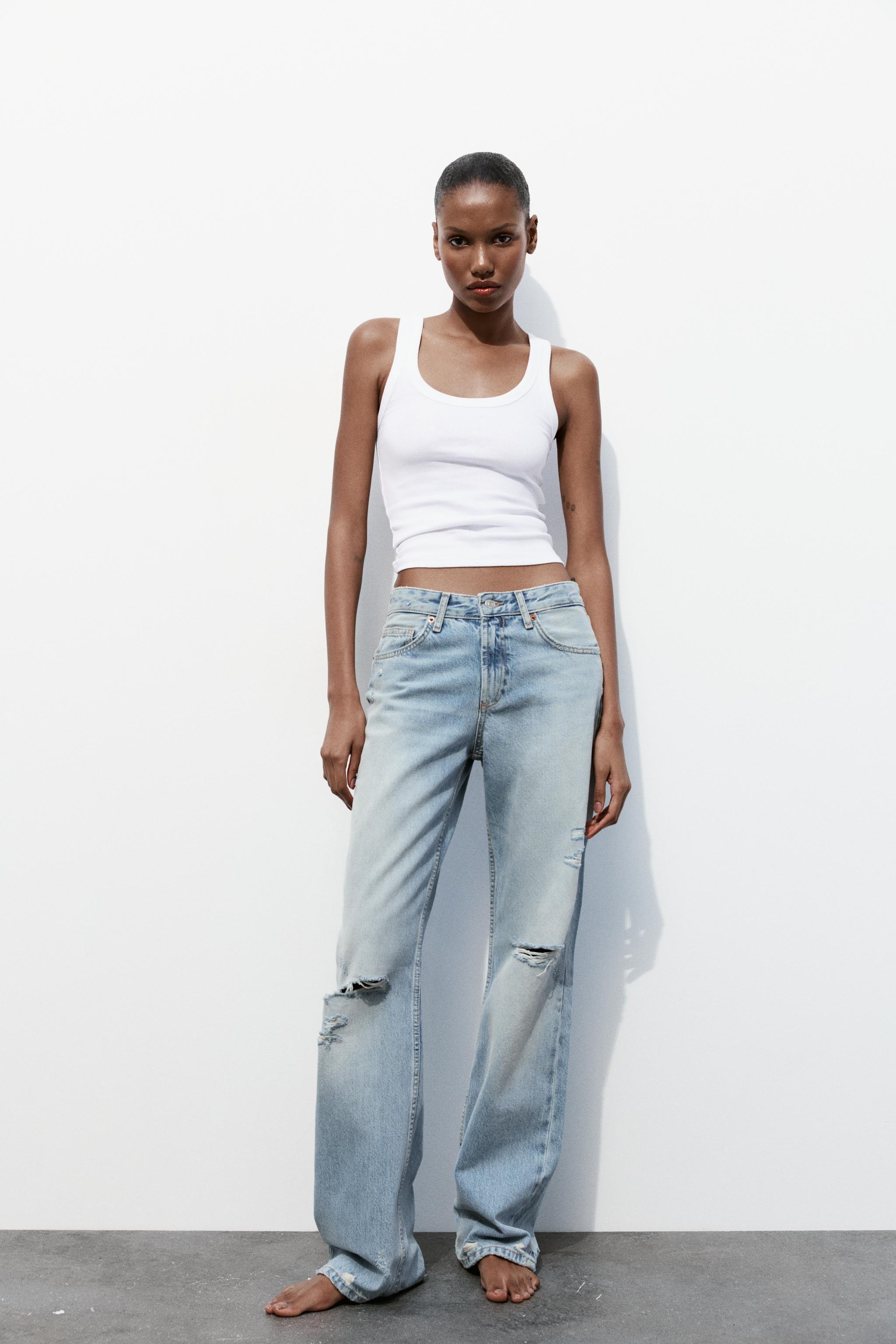 TRF MID-RISE WIDE LEG RIPPED JEANS product image