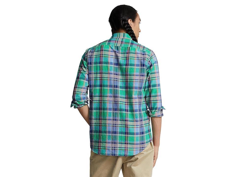 Polo Ralph Lauren Classic Fit Plaid Oxford Workshirt (Green/Blue) Men's Jacket Product Image