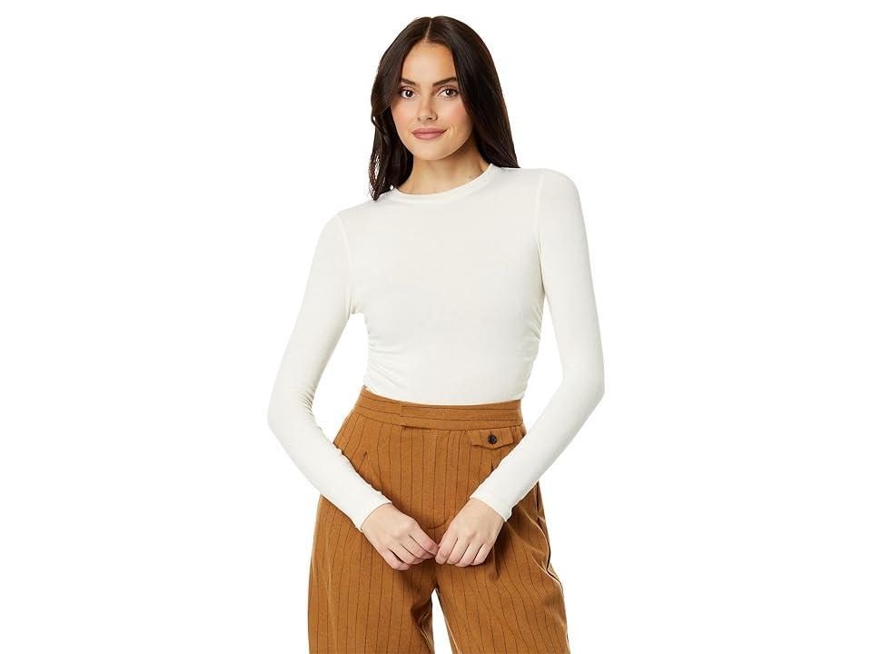 Madewell Brushed Jersey Ruched Long-Sleeve Tee (Antique Cream) Women's Clothing Product Image