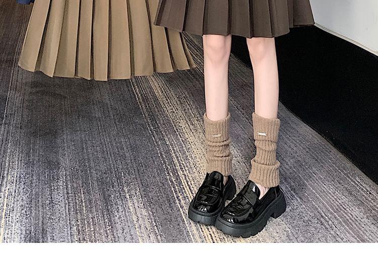 High Waist Plain Mini A-Line Pleated Skirt Product Image