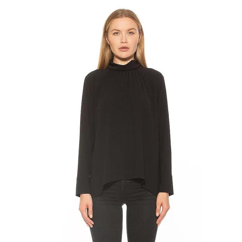 Alexia Admor Womens Danielle Mockneck Blouse - Black Product Image