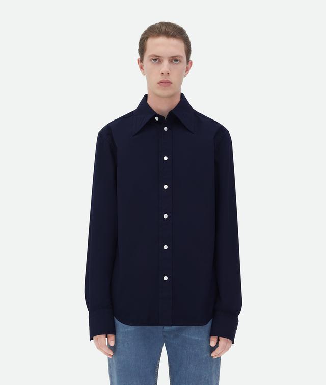 Men's Cotton Shirt With Top Stitching  in Abyss Product Image