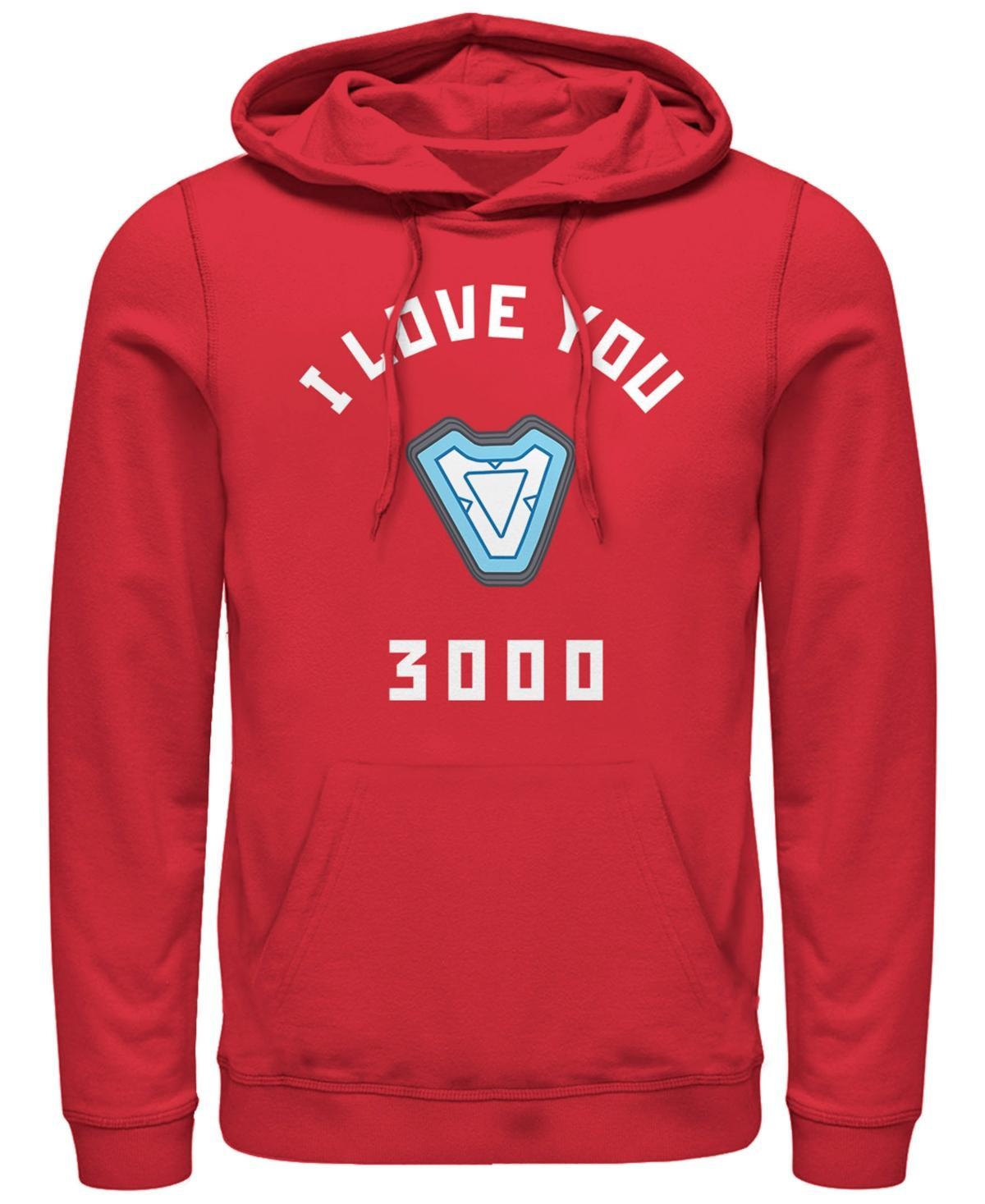 Mens Marvel Avengers Endgame Iron Man I Love You 3000 Arc Reactor Graphic Hoodie Product Image