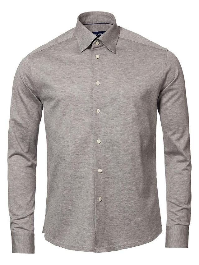 Mens Slim-Fit Pique Soft Casual Shirt Product Image