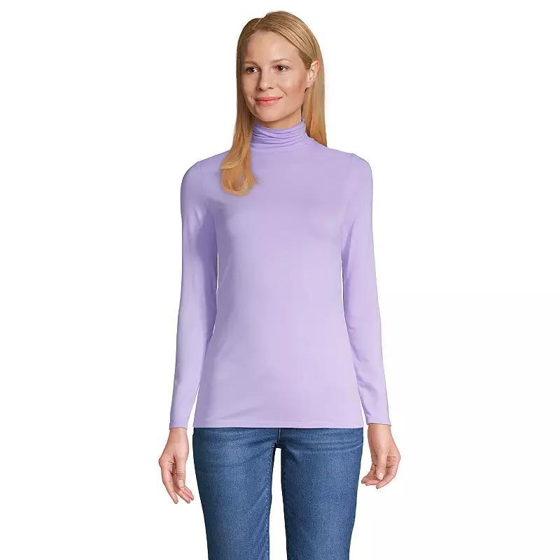 Womens Lands End Lightweight Fitted Turtleneck Product Image