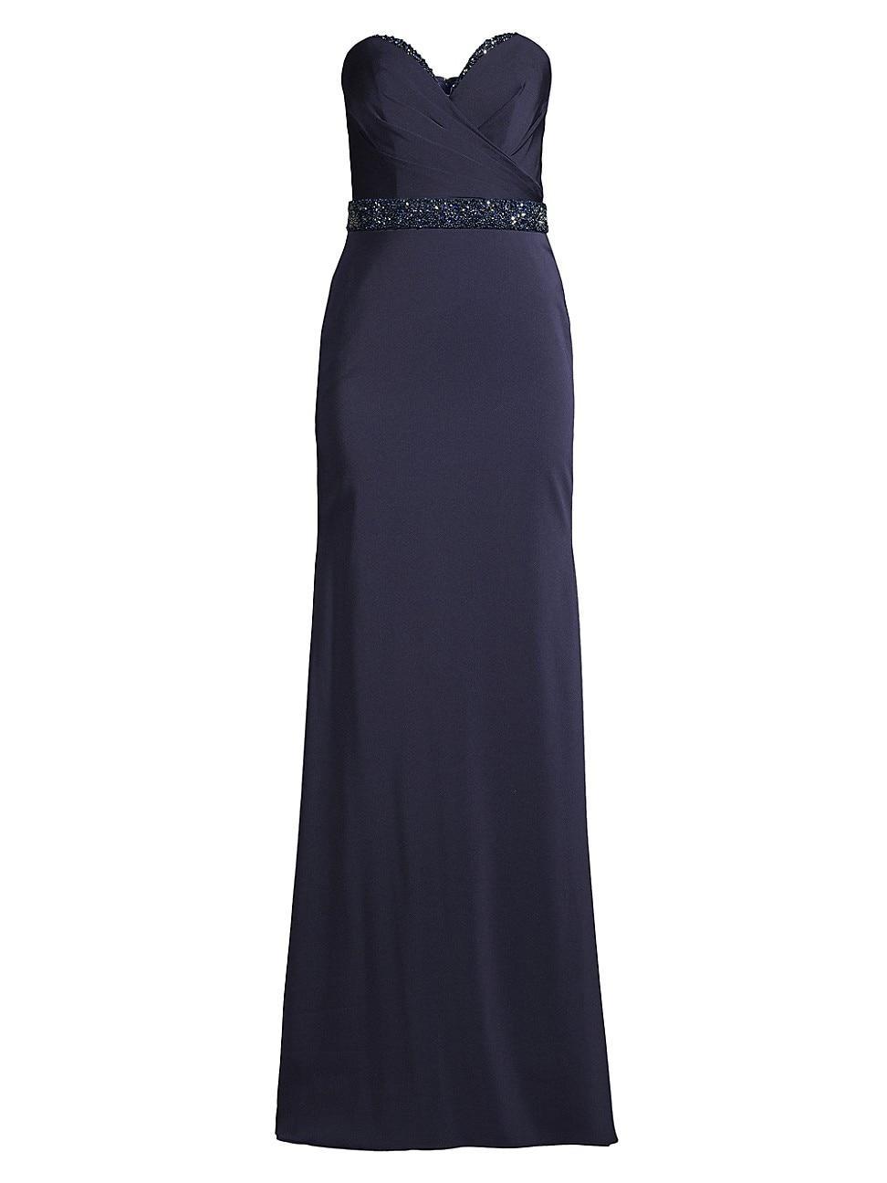 Womens Strapless Bead-Embellished Gown Product Image