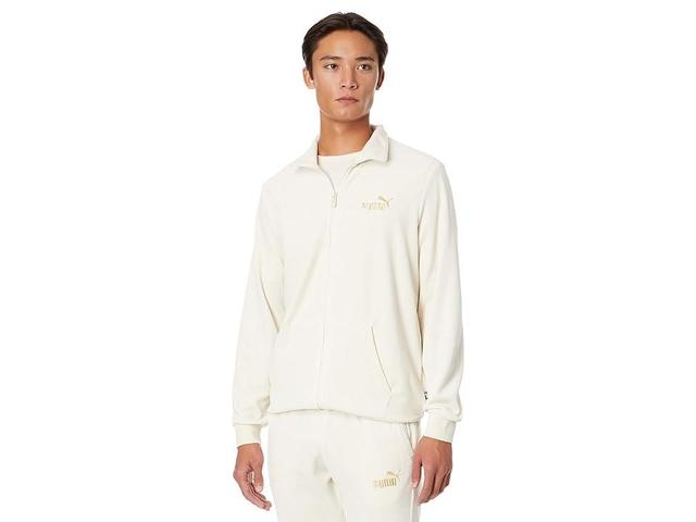 PUMA Essentials+ Minimal Gold Velour Track Jacket (Alpine Snow) Men's Clothing Product Image