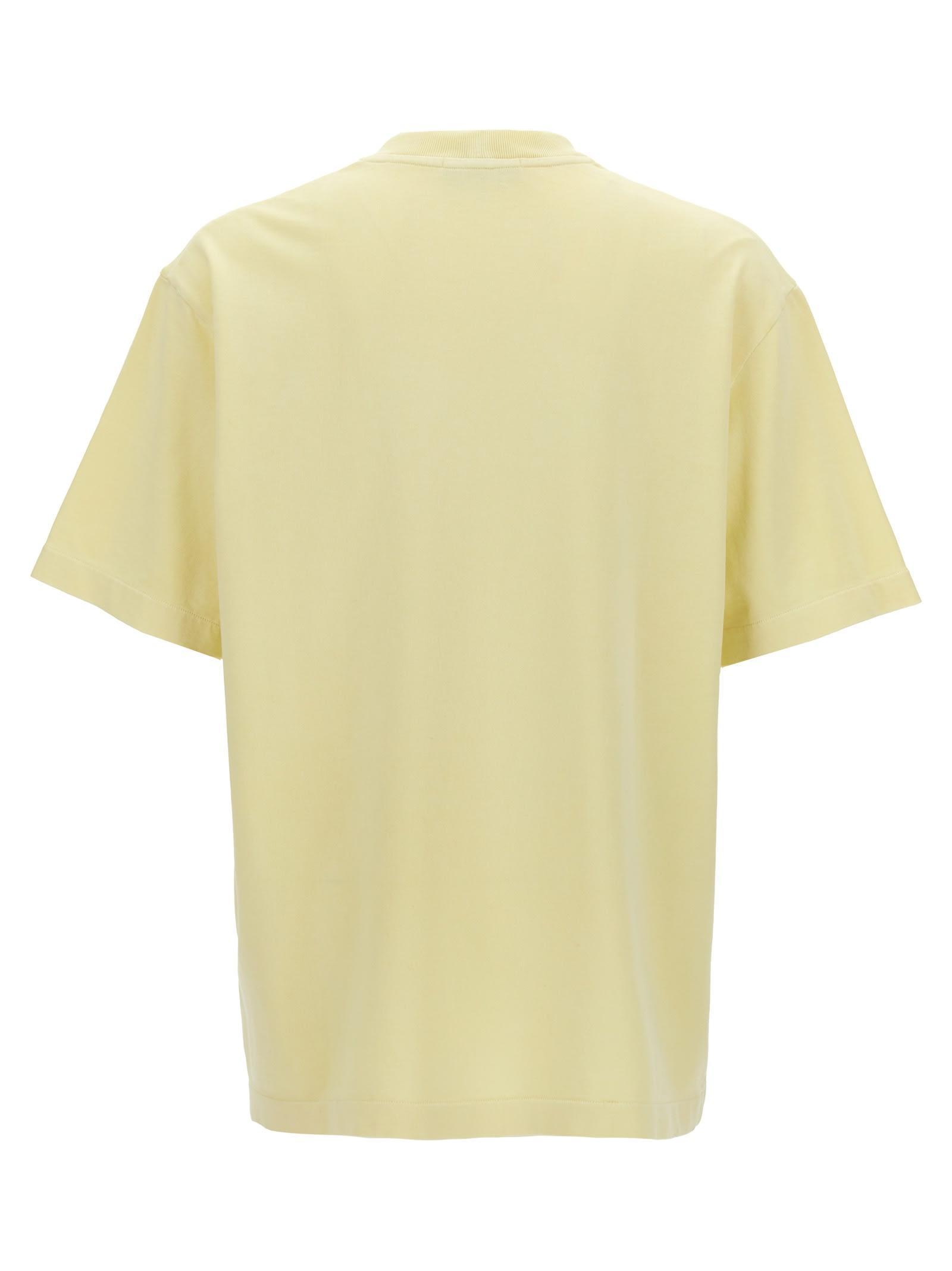 STONE ISLAND Logo Print T-shirt In Yellow Product Image