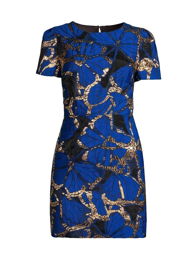 Womens Rowen Metallic Jacquard Minidress Product Image