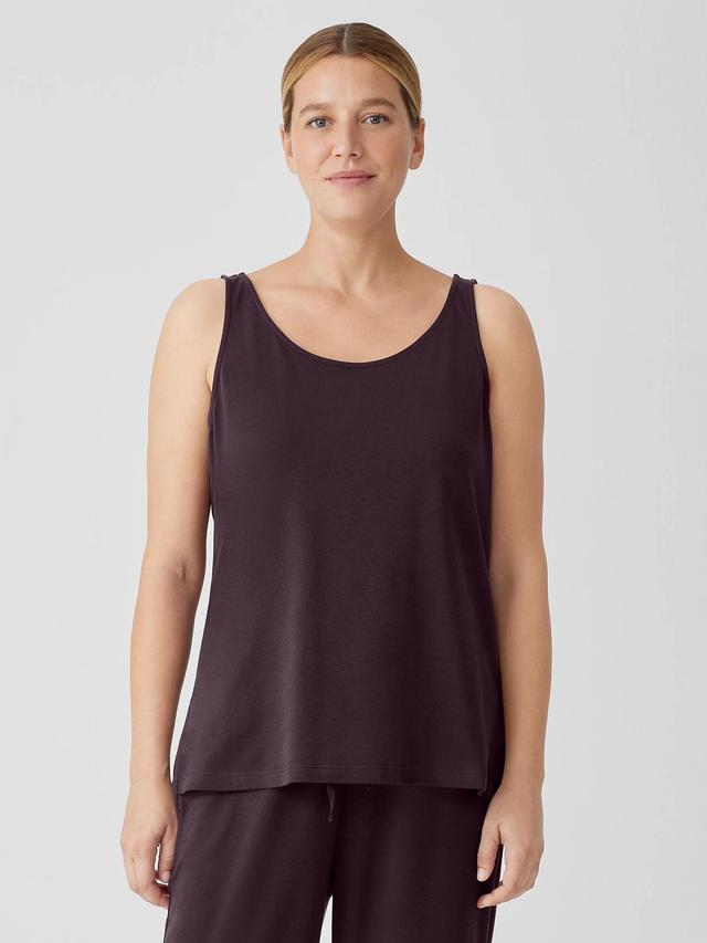 EILEEN FISHER Organic Cotton Interlock Scoop Neck Sleep Tankfemale Product Image