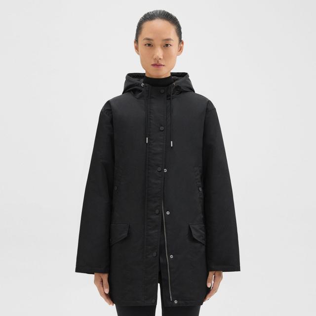 Theory Straight Parka in Recycled Nylon  female Product Image