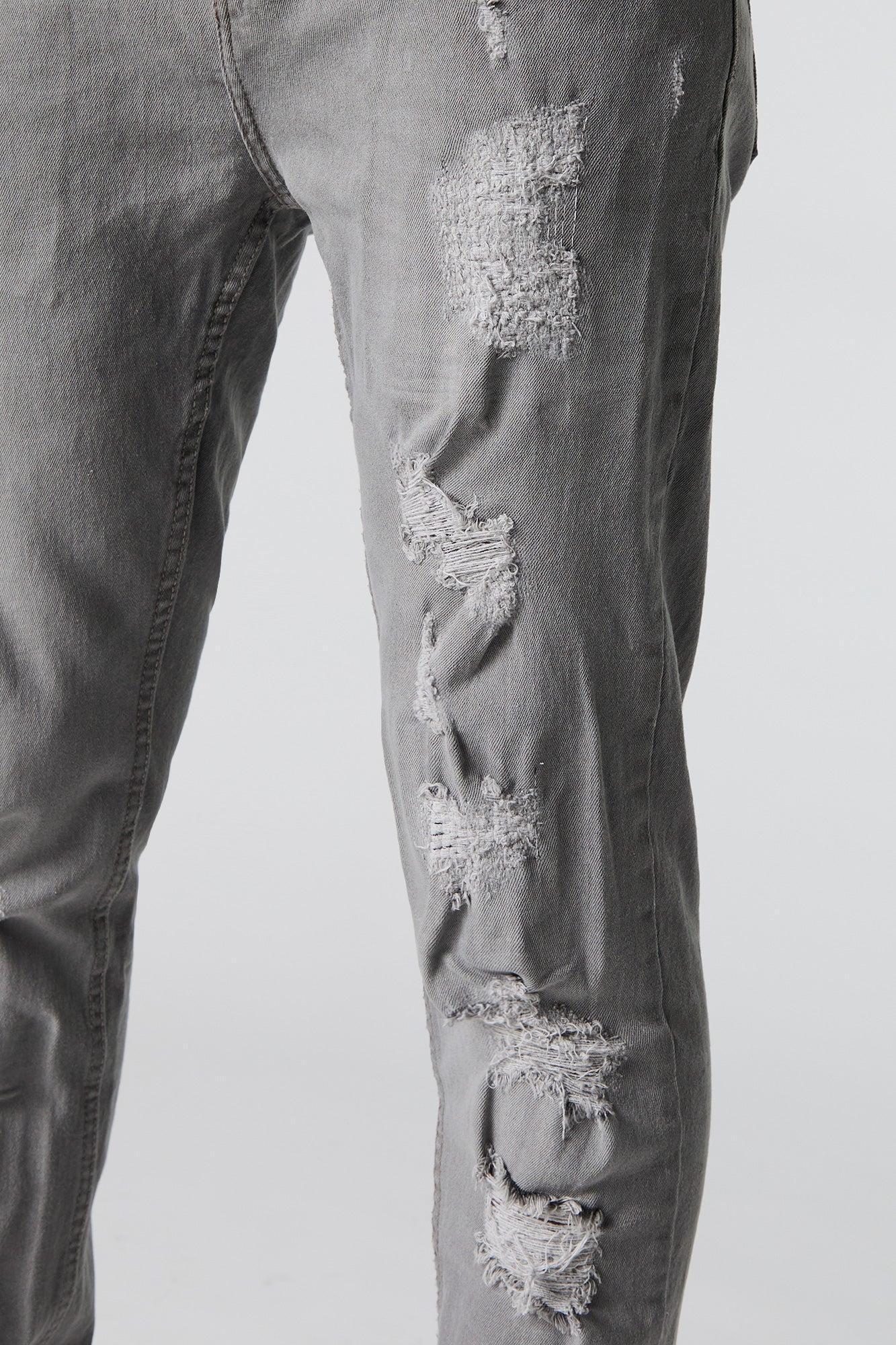 Grey Wash Distressed Skinny Jean Male Product Image