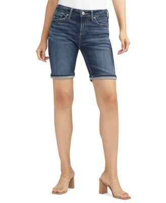 Silver Jeans Co. Womens Suki Luxe Stretch Mid Rise Curvy Fit Bermuda Shorts Product Image