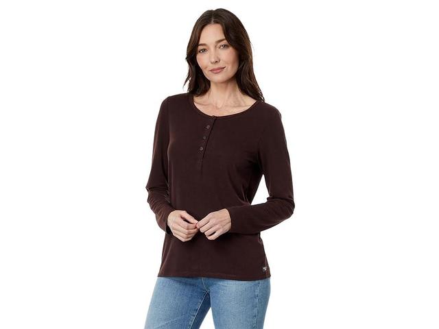 Toad&Co Piru Long Sleeve Henley (Carob) Women's Clothing Product Image