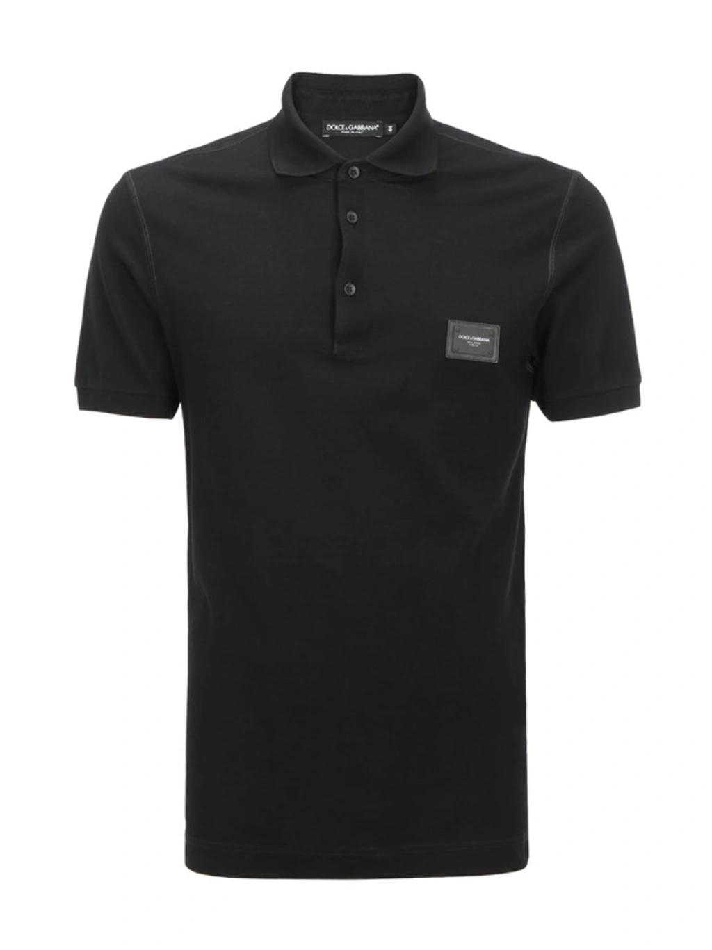 Logo Patch Polo Shirt In Black Product Image