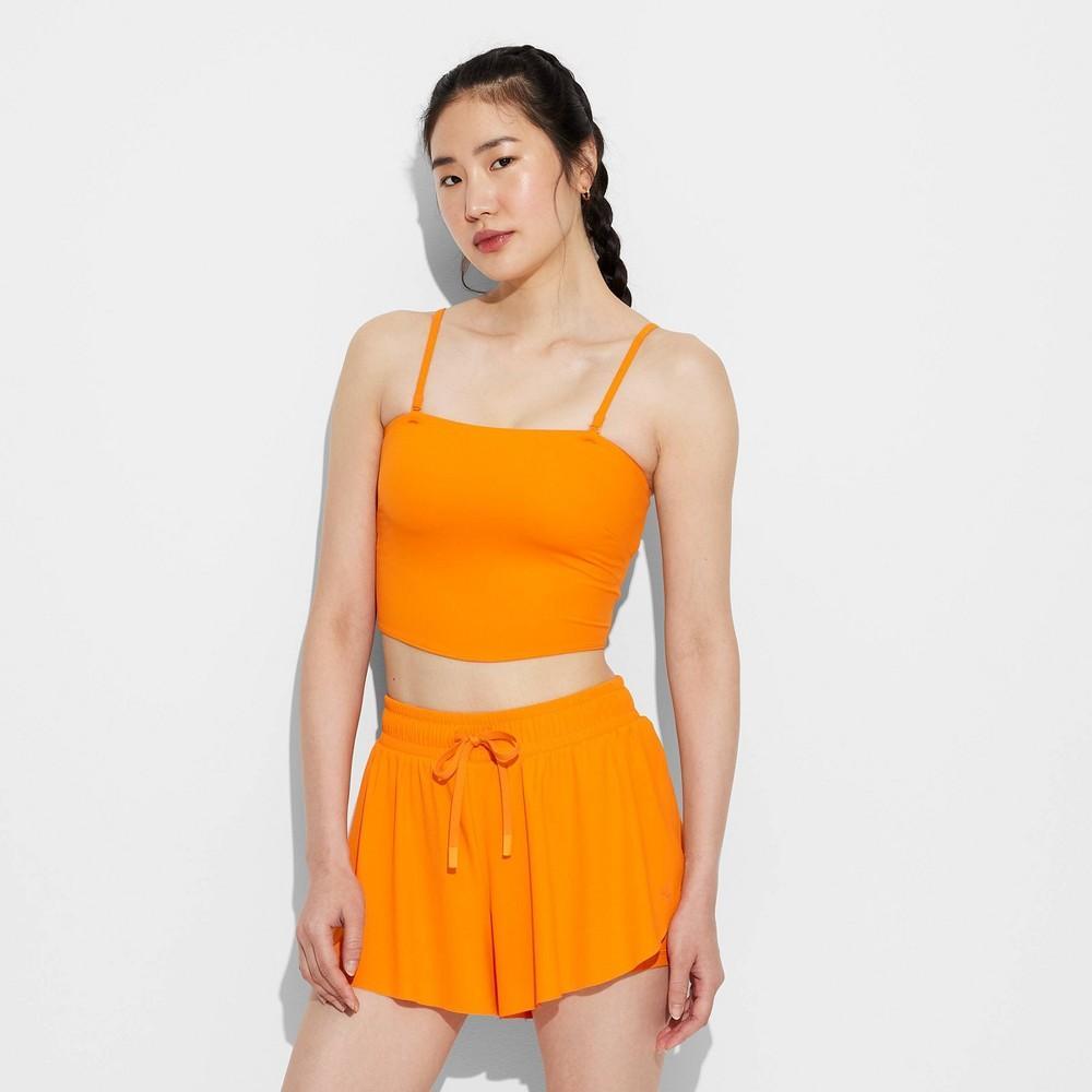 Womens Game Day Removable Strap Tube Top - JoyLab Orange L Product Image