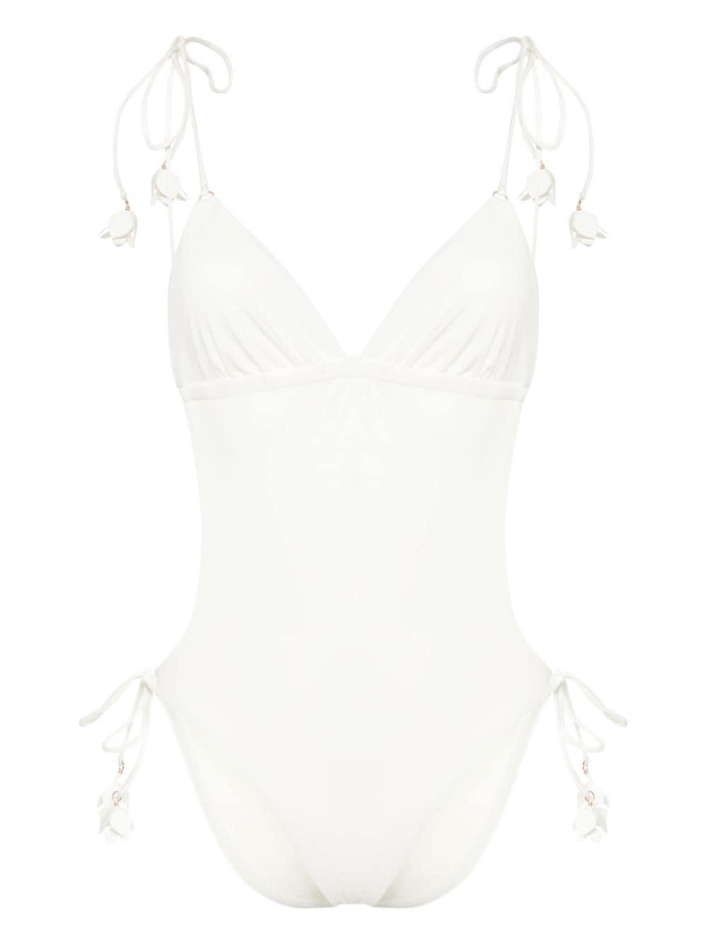 Flower Pop Swimsuit In Weiss Product Image