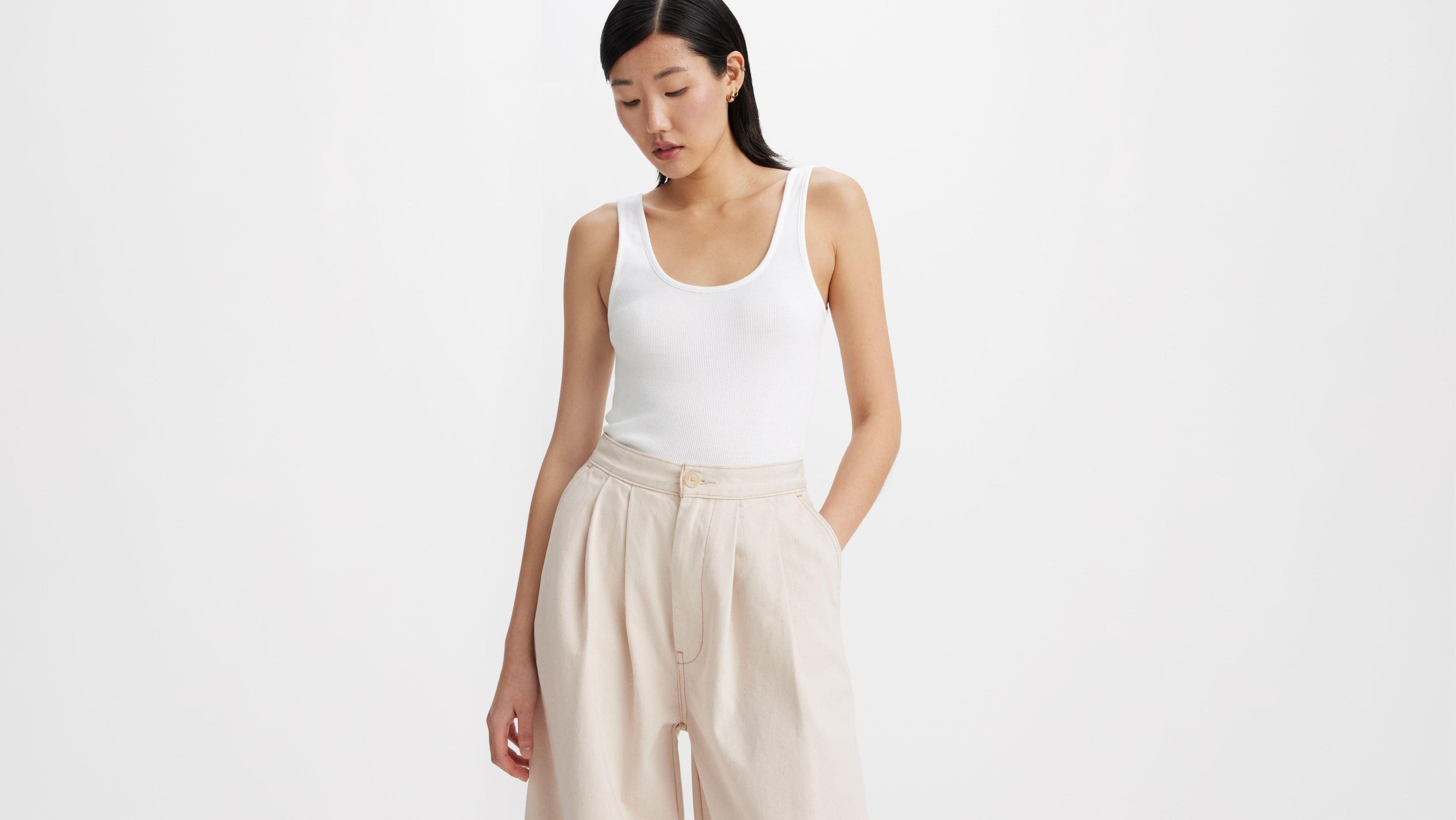 Japanese Denim Pleated Trousers Product Image