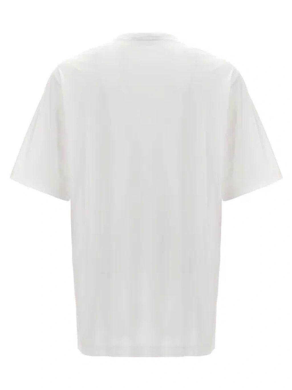 Jersey T-shirt With Logo Tag In White Product Image