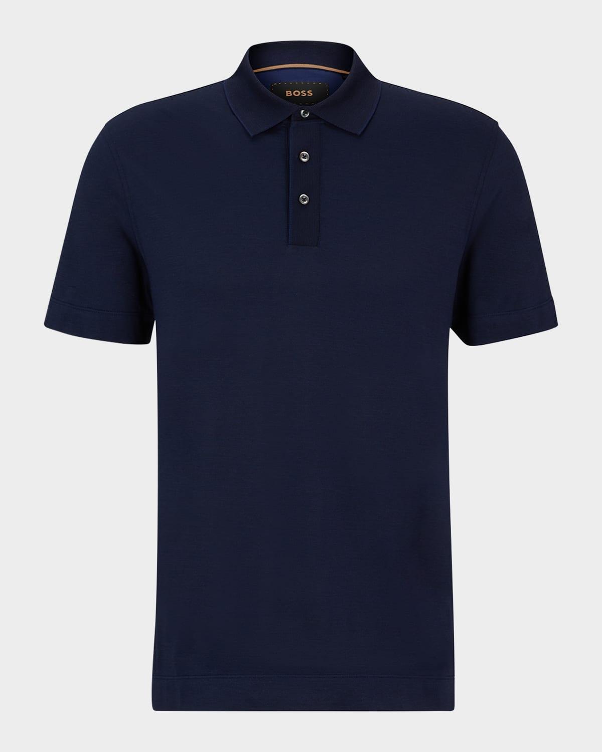 Mens Perry Cotton and Silk Polo Shirt Product Image