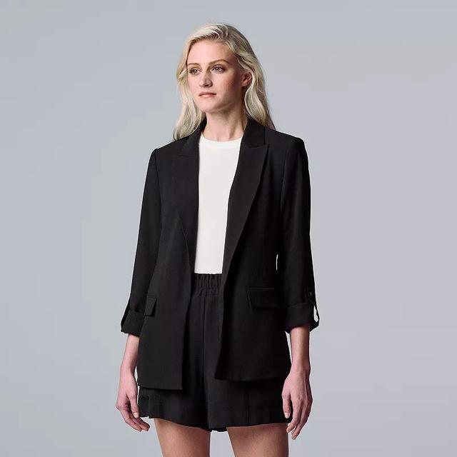 Petite Simply Vera Vera Wang Roll-Tab Easy Blazer, Womens Product Image