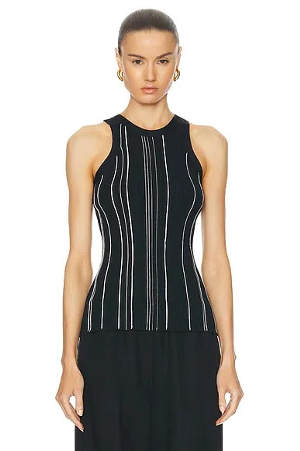 TOTÊME Espera Ribbed Tank Top In Black Product Image