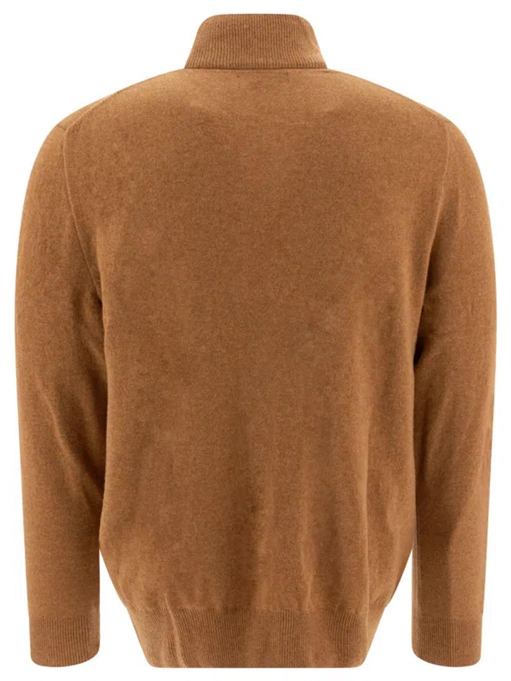 Polo Pony-embroidered Cotton Sweatshirt In Brown Product Image