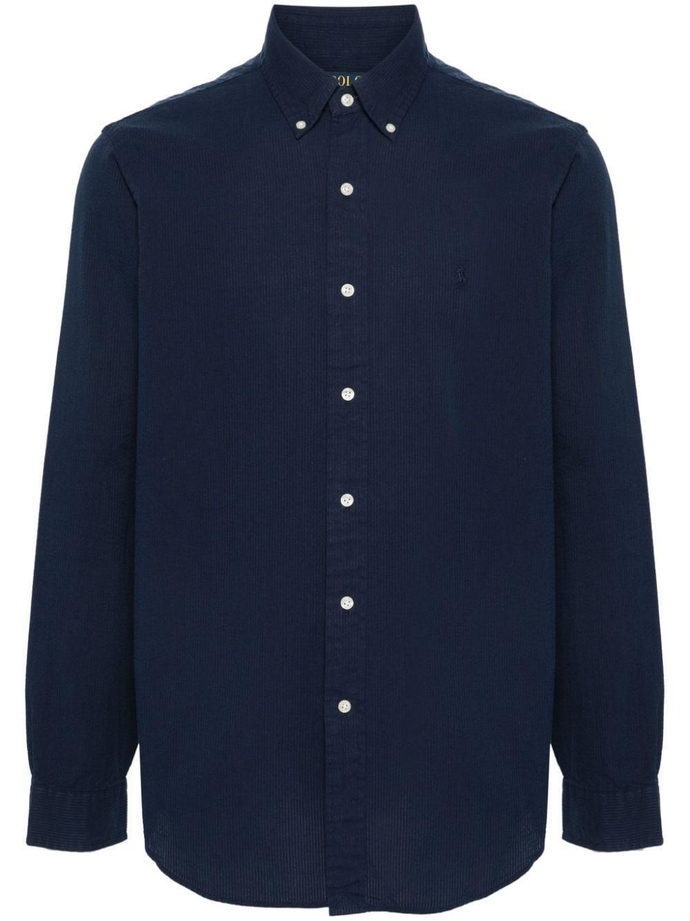 Polo Pony-motif Shirt In Blue Product Image