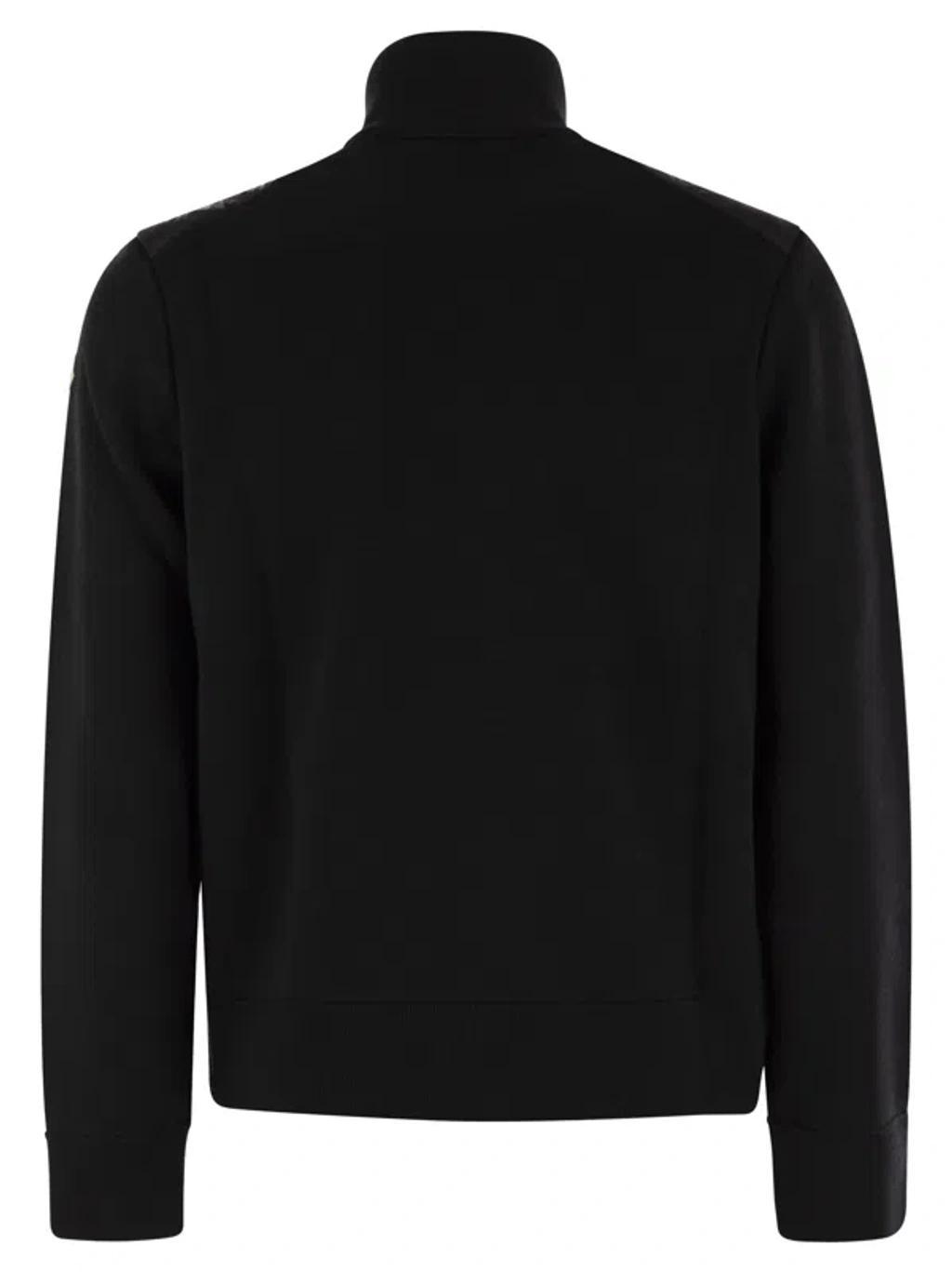 MONCLER Padded Wool Cardigan In Black Product Image