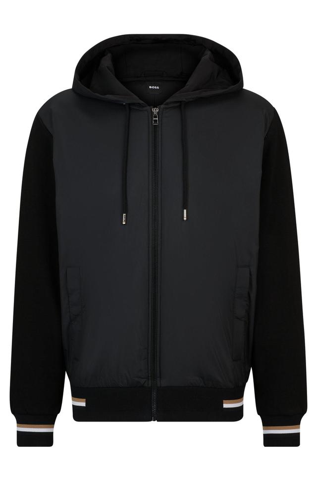 Boss Sommers Zip-up Hoodie with Signature-Stripe Trims Male Product Image