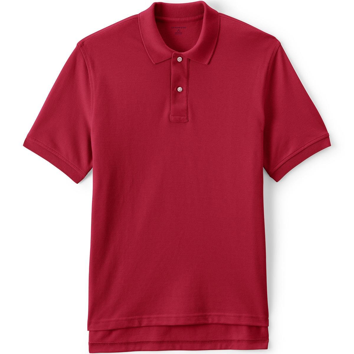 Lands End School Uniform Mens Short Sleeve Mesh Polo Shirt Product Image