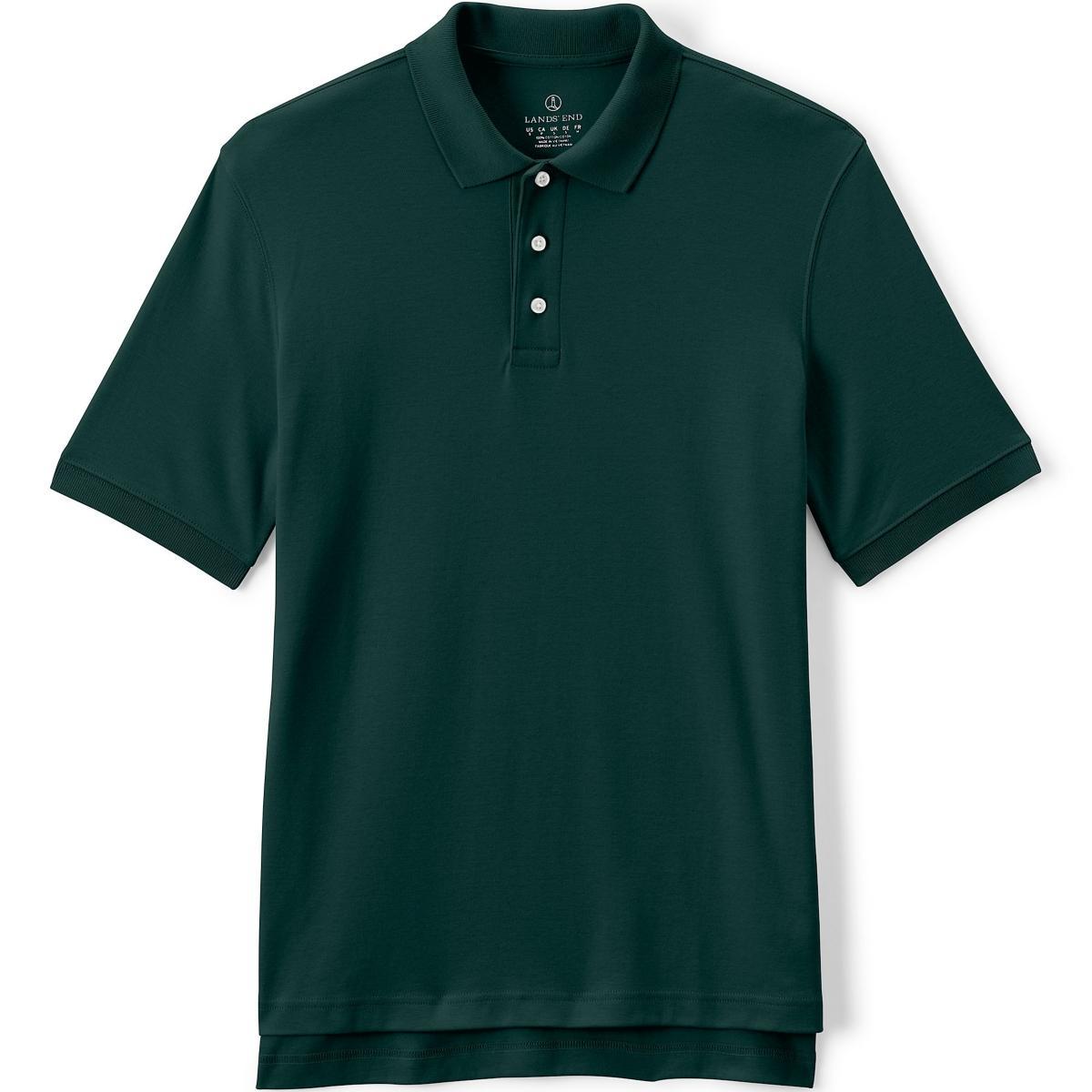 Men's Short Sleeve Interlock Polo Shirt - Lands' End Product Image