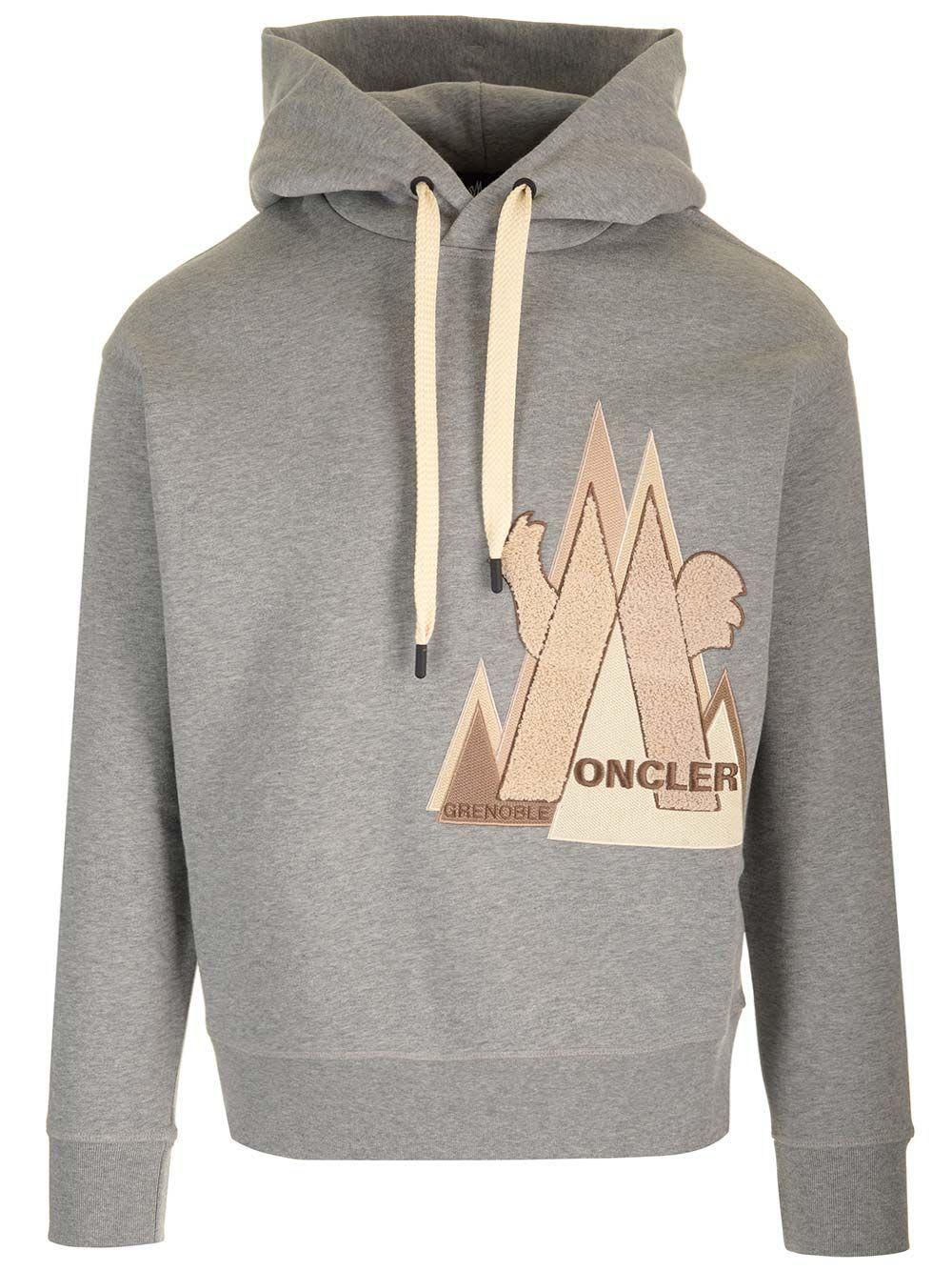 Grenoble Logo-printed Hoodie In Light Grey Product Image