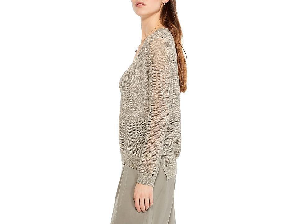 NIC+ZOE Mesh Stitch Sweater (Tarragon) Women's Clothing Product Image