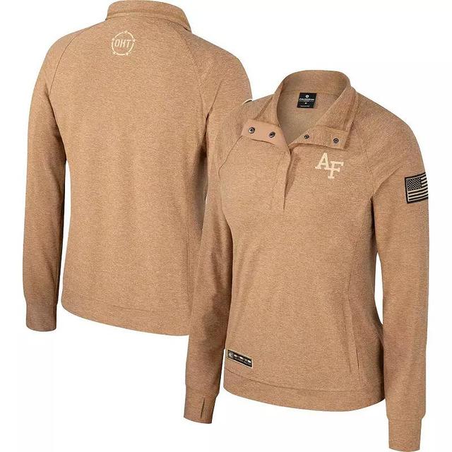 Womens Colosseum Tan Air Force Falcons OHT Military Appreciation Sand Tatum Quarter-Snap Raglan Jacket Product Image