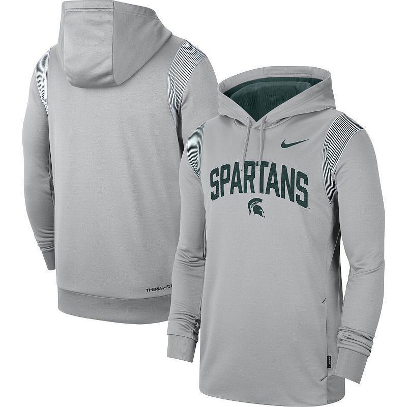 Mens Nike Gray Michigan State Spartans 2022 Game Day Sideline Performance Pullover Hoodie Grey Product Image