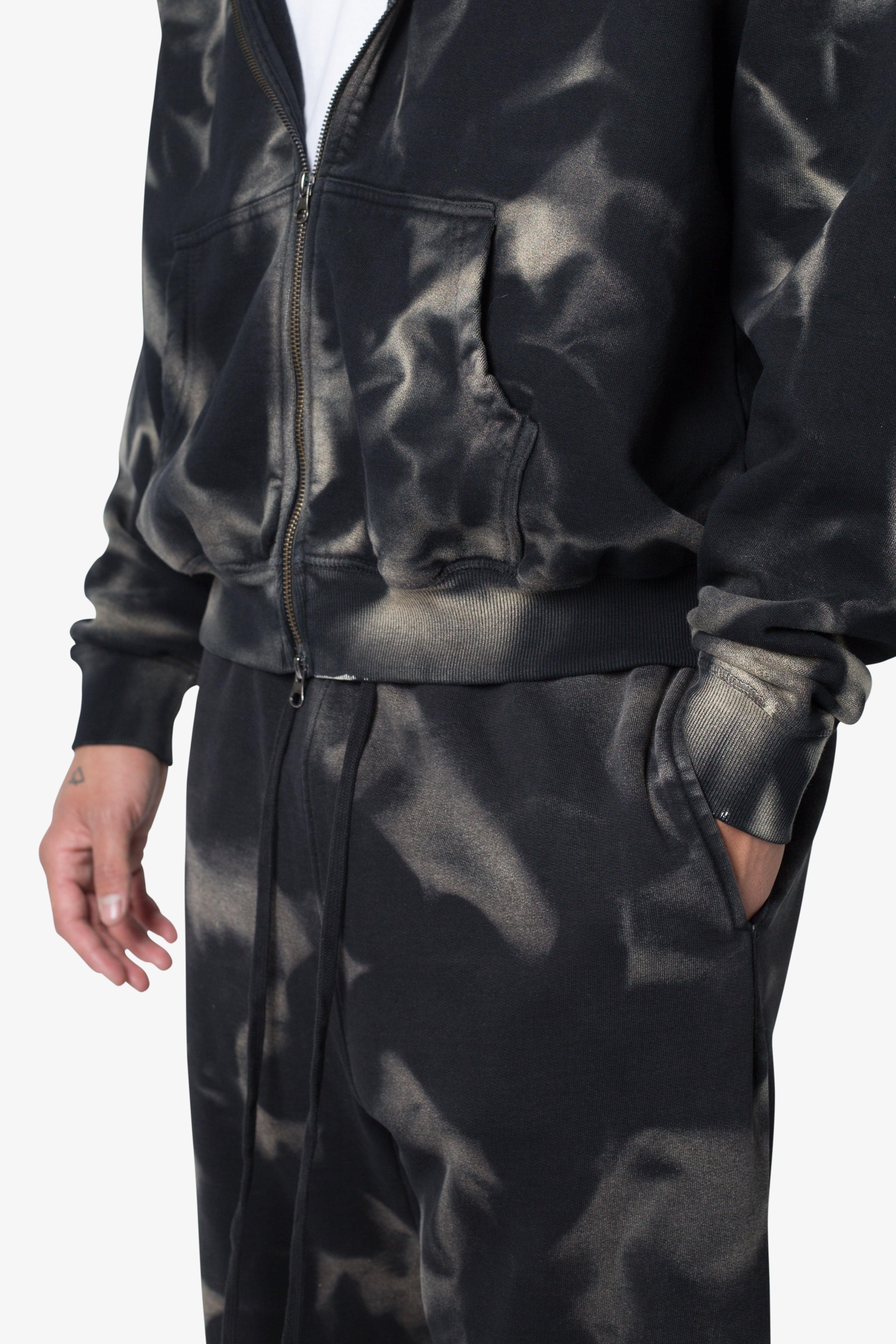 Sun Burned Zip Up Hoodie - Washed Black Product Image