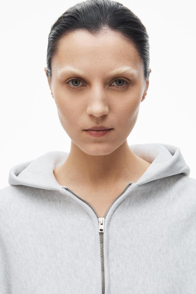 Cropped Zip Up Hoodie In Classic Cotton Terry Product Image