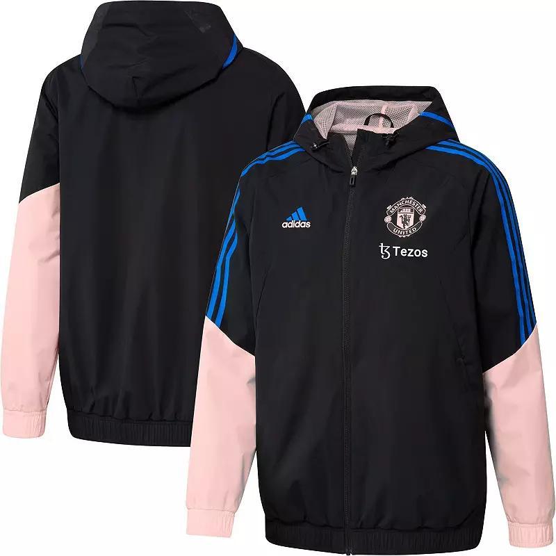 Mens adidas Manchester United Training All-Weather Raglan Full-Zip Hoodie Jacket Product Image