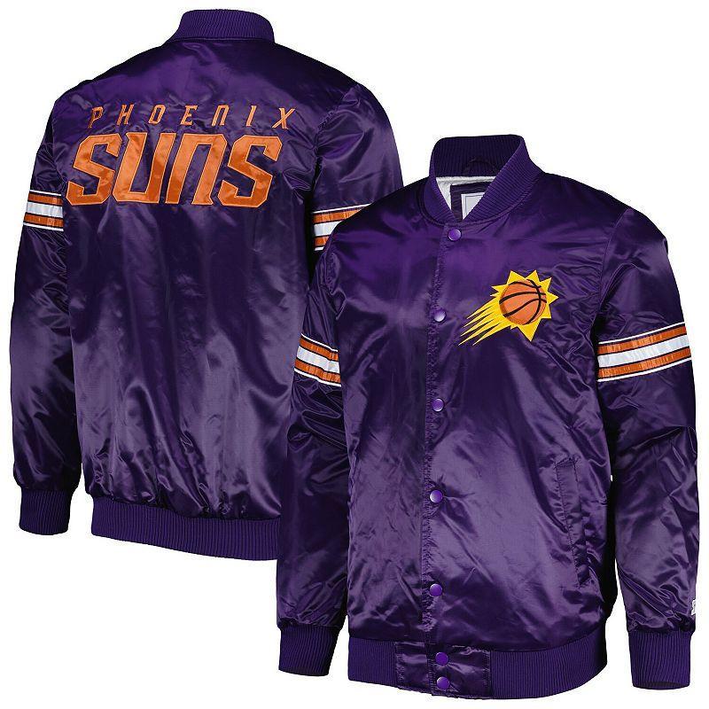 Mens Starter Purple Phoenix Suns Pick & Roll Satin Full-Snap Varsity Jacket Product Image